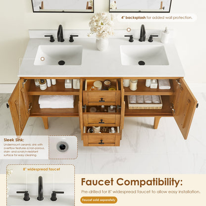 Altair Designs Orasia 36"/48"/60"/72" single/double vanity with top - 595036-MB-CMQ-NM
