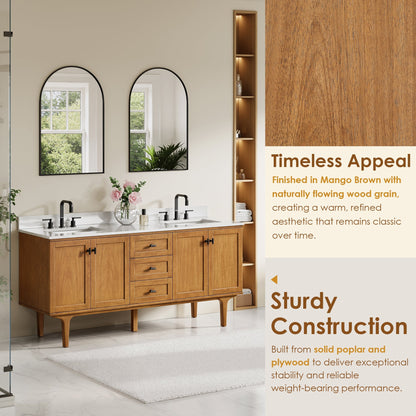 Altair Designs Orasia 36"/48"/60"/72" single/double vanity with top - 595036-MB-CMQ-NM
