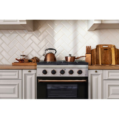 Kucht 36" Pro-Style Propane Gas Dual Fuel Range in Black with Gold Accents, KDF362/LP-K-GOLD - KDF362/LP-K-GOLD