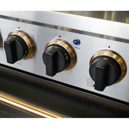 Kucht 30" Pro-Style Propane Gas Dual Fuel Range in Black with Gold Accents, KDF302/LP-K-GOLD - KDF302/LP-K-GOLD