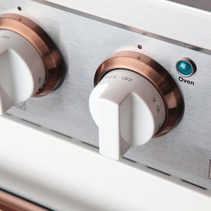 Kucht 36" Pro-Style Propane Gas Dual Fuel Range in White with Rose Gold Accents, KDF362/LP-W-ROSE - KDF362/LP-W-ROSE