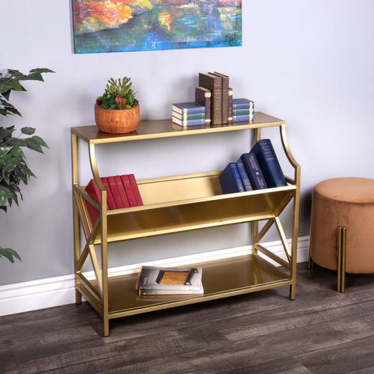 Butler Specialty Company Keats Library 2 Tier 36""W Bookcase, Gold  - 6112330