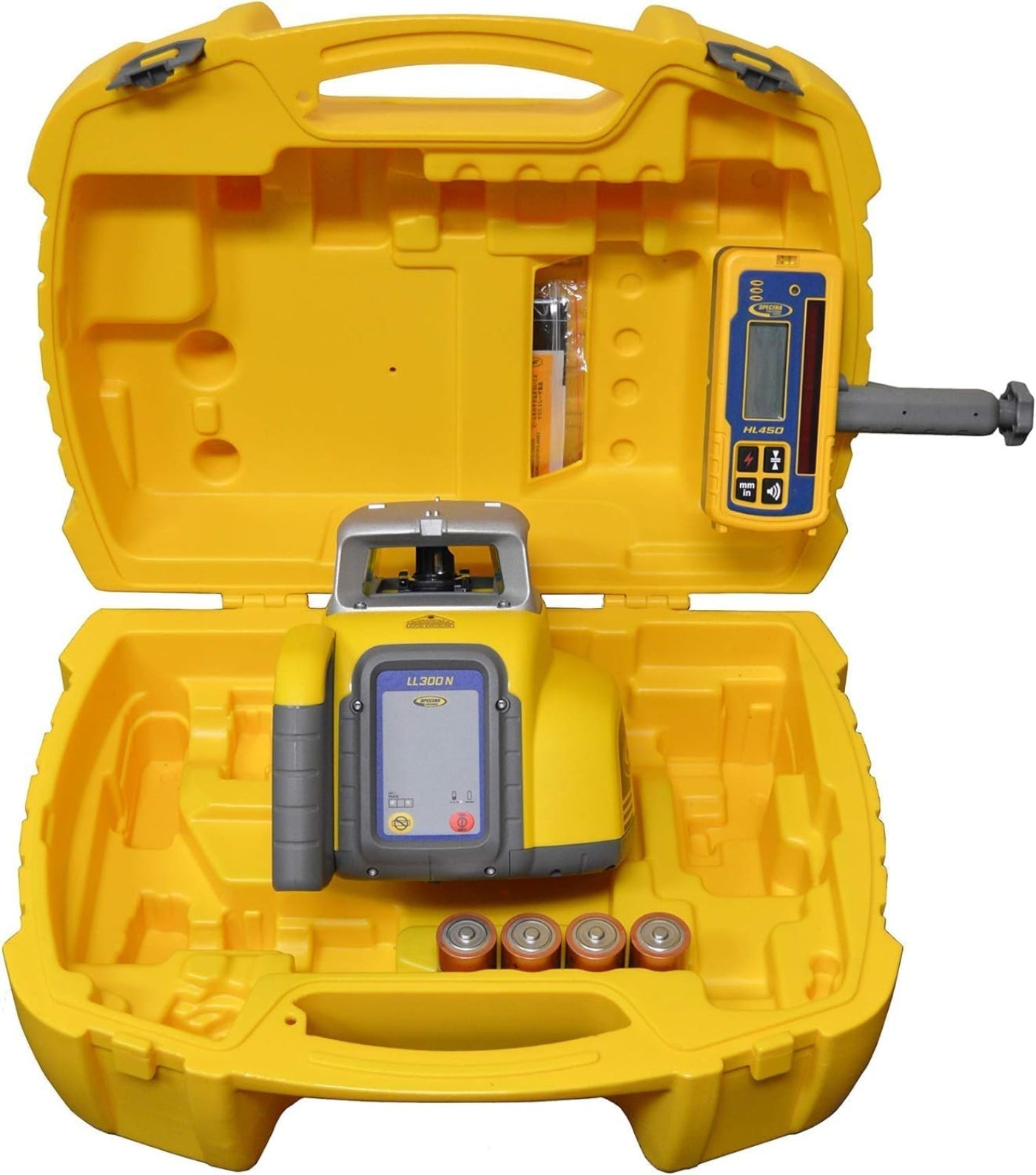 Spectra Precision LL300N Laser Level, Self Leveling Kit with HL450 Receiver, Clamp, Alkaline Batteries - LL300N