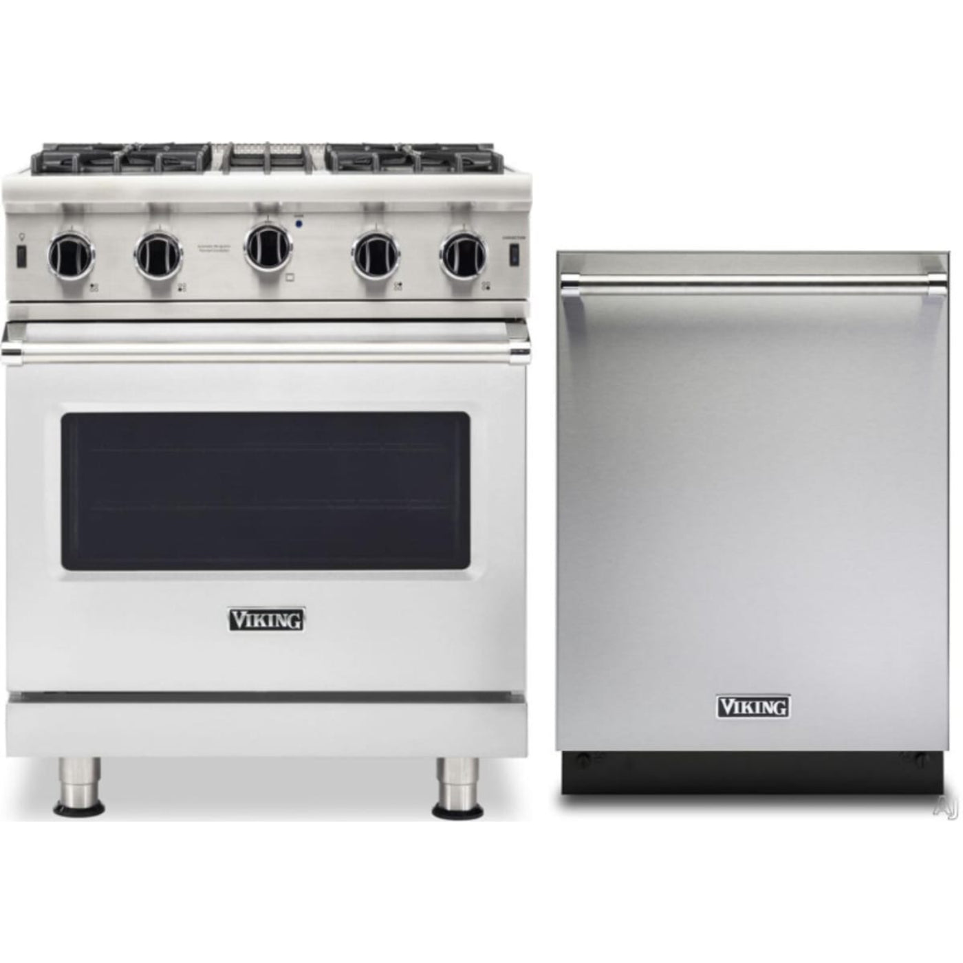 Klein Tools-Piece Package 30 Inch Freestanding Professional Gas Range and 24 Inch Fully Integrated Dishwasher - VGIC53024BSS