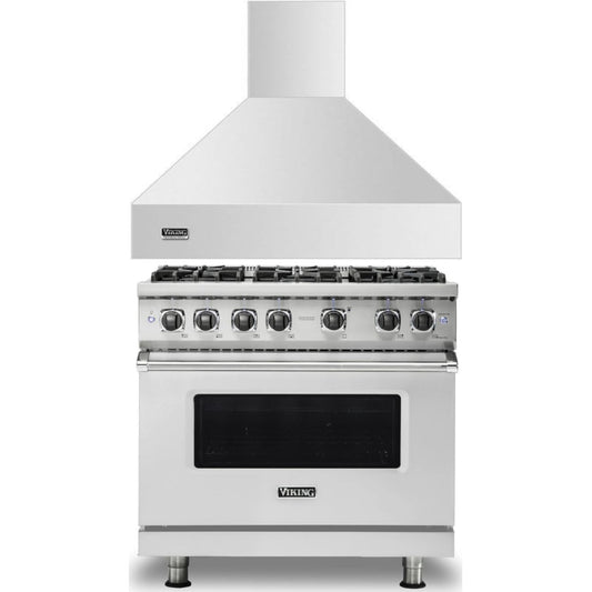 Viking 2-Piece Package 36 Inch Freestanding Professional Gas Range and 36 Inch Wall Mount Range Hood - VGR5366BSSLP