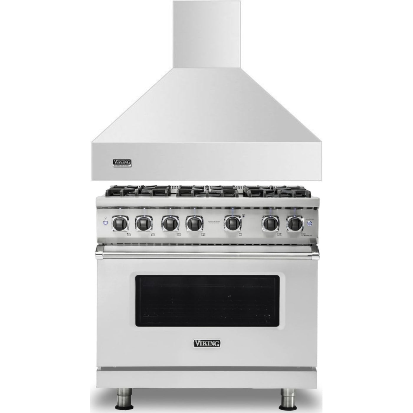 Viking 2-Piece Package 36 Inch Freestanding Professional Gas Range and 36 Inch Wall Mount Range Hood - VGR5366BSSLP