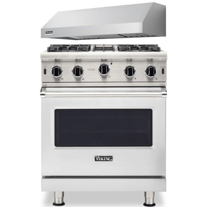 Klein Tools -Piece Package 30 Inch Freestanding Professional Gas Range and 30 Inch Pro-Style Wall Mount Range Hood - VGIC53024BSS