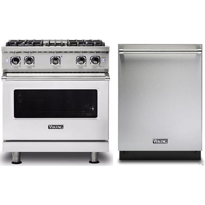 Klein Tools -Piece Package 30 Inch Freestanding Professional Gas Range and 24 Inch Fully Integrated Dishwasher - VGR5304BSS