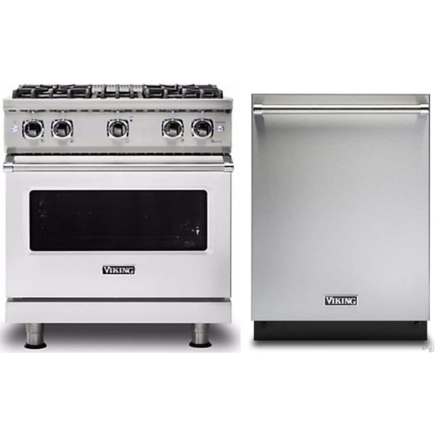 Klein Tools-Piece Package 30 Inch Freestanding Professional Gas Range and 24 Inch Fully Integrated Dishwasher - VGIC53024BSS