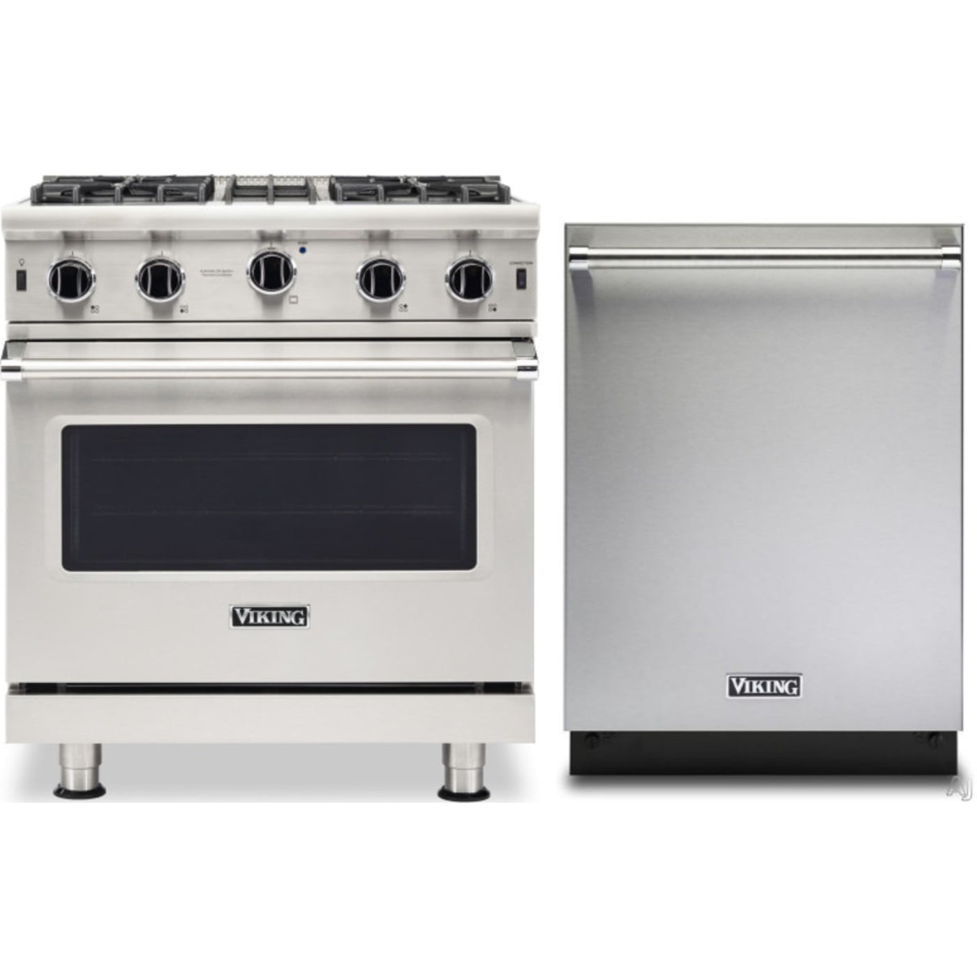 Klein Tools -Piece Package 36 Inch Freestanding Professional Gas Range and 24 Inch Fully Integrated Dishwasher - VGIC53626BSS