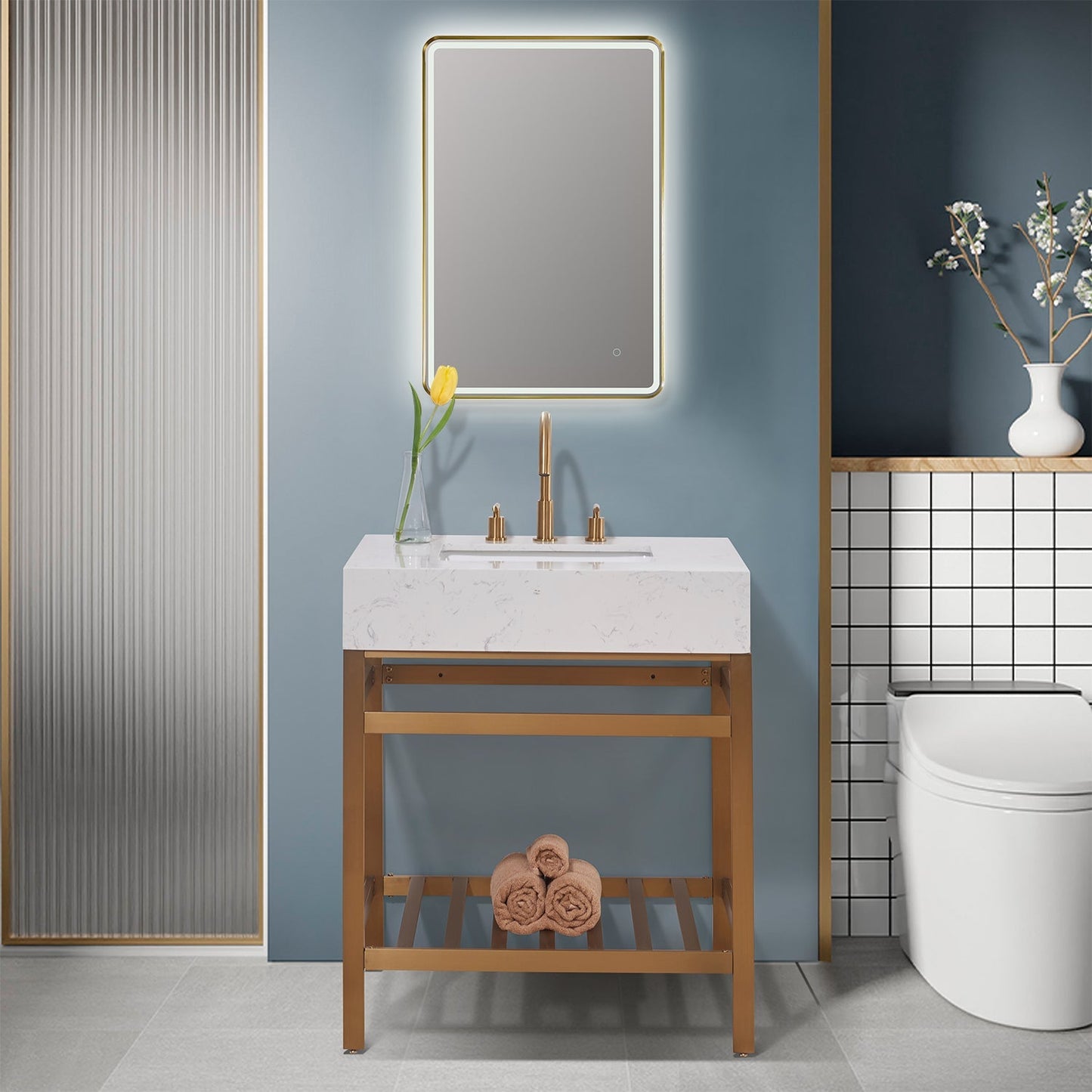 Altair Designs 30" single vanity with top - 68030-AWAP-MB-NM