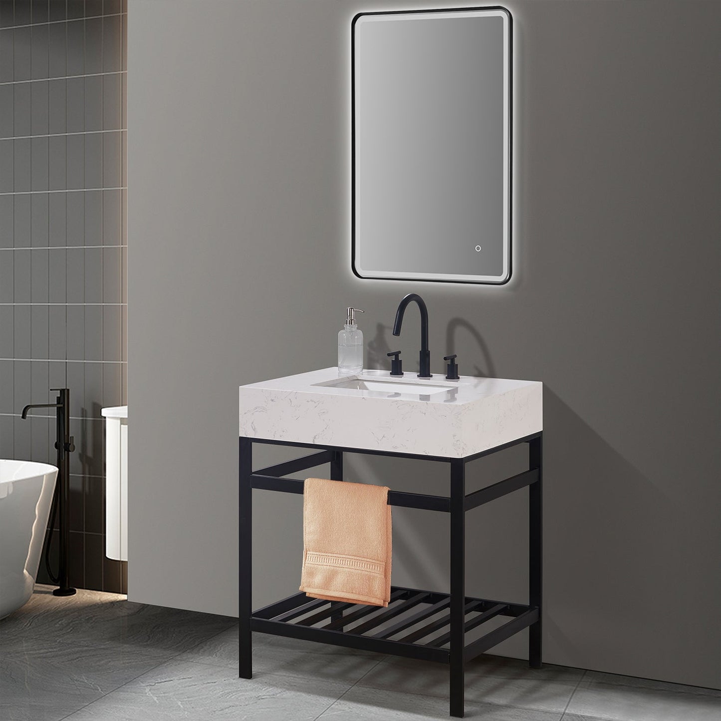Altair Designs 30" single vanity with top - 68030-AWAP-MB-NM