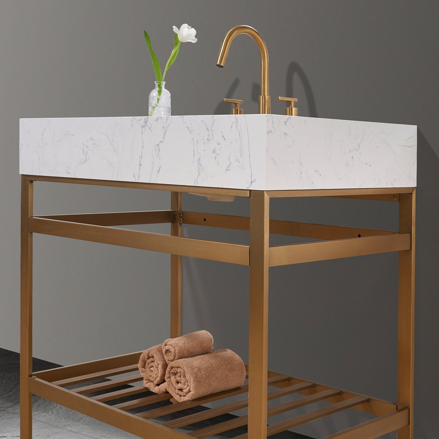 Altair Designs 36" single vanity with top - 68036-AWAP-MB-NM