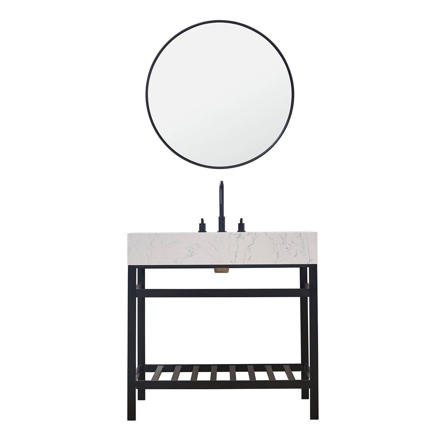 Altair Designs 36" single vanity with top - 68036-AWAP-MB-NM