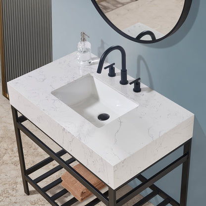 Altair Designs 36" single vanity with top - 68036-AWAP-MB-NM