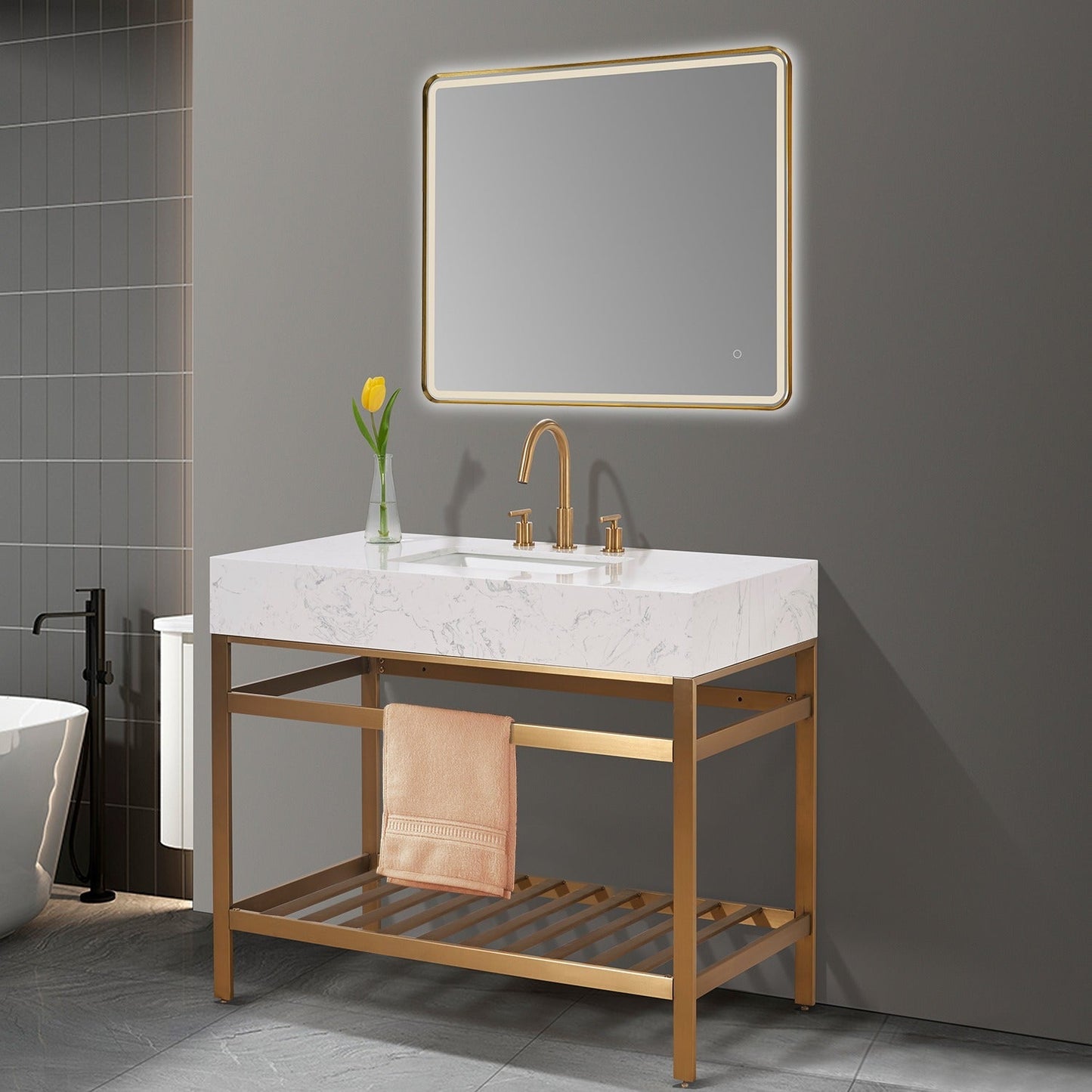 Altair Designs Merano 42" single vanity with top - 68042-AWAP-MB-NM Price
