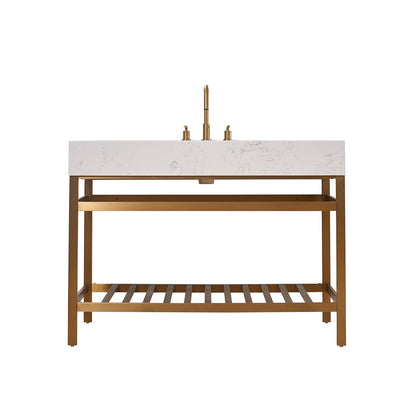 Altair Designs 48" single vanity with top - 68048-AWAP-MB-NM