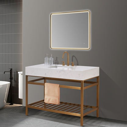 Altair Designs 48" single vanity with top - 68048-AWAP-MB-NM