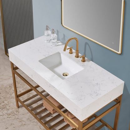 Altair Designs 48" single vanity with top - 68048-AWAP-MB-NM