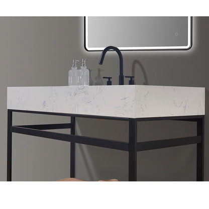Altair Designs 48" single vanity with top - 68048-AWAP-MB-NM