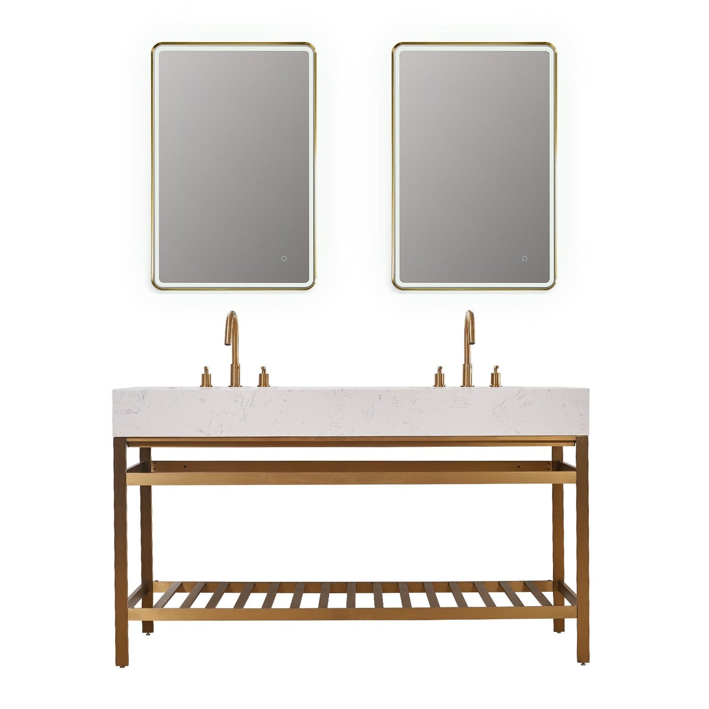 Altair Designs 60" double vanity with top - 68060-AWAP-MB-NM