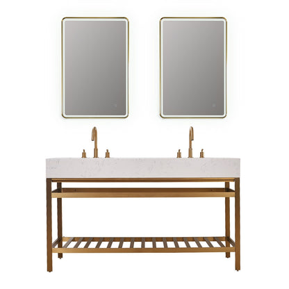 Altair Designs 60" double vanity with top - 68060-AWAP-MB-NM