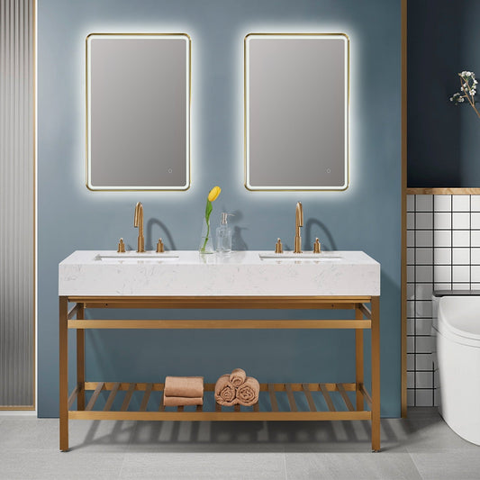 Altair Designs 60" double vanity with top - 68060-AWAP-MB-NM