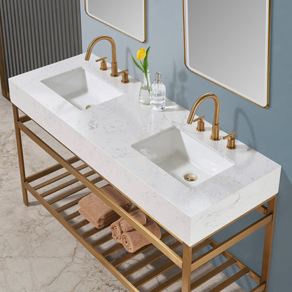 Altair Designs 60" double vanity with top - 68060-AWAP-MB-NM