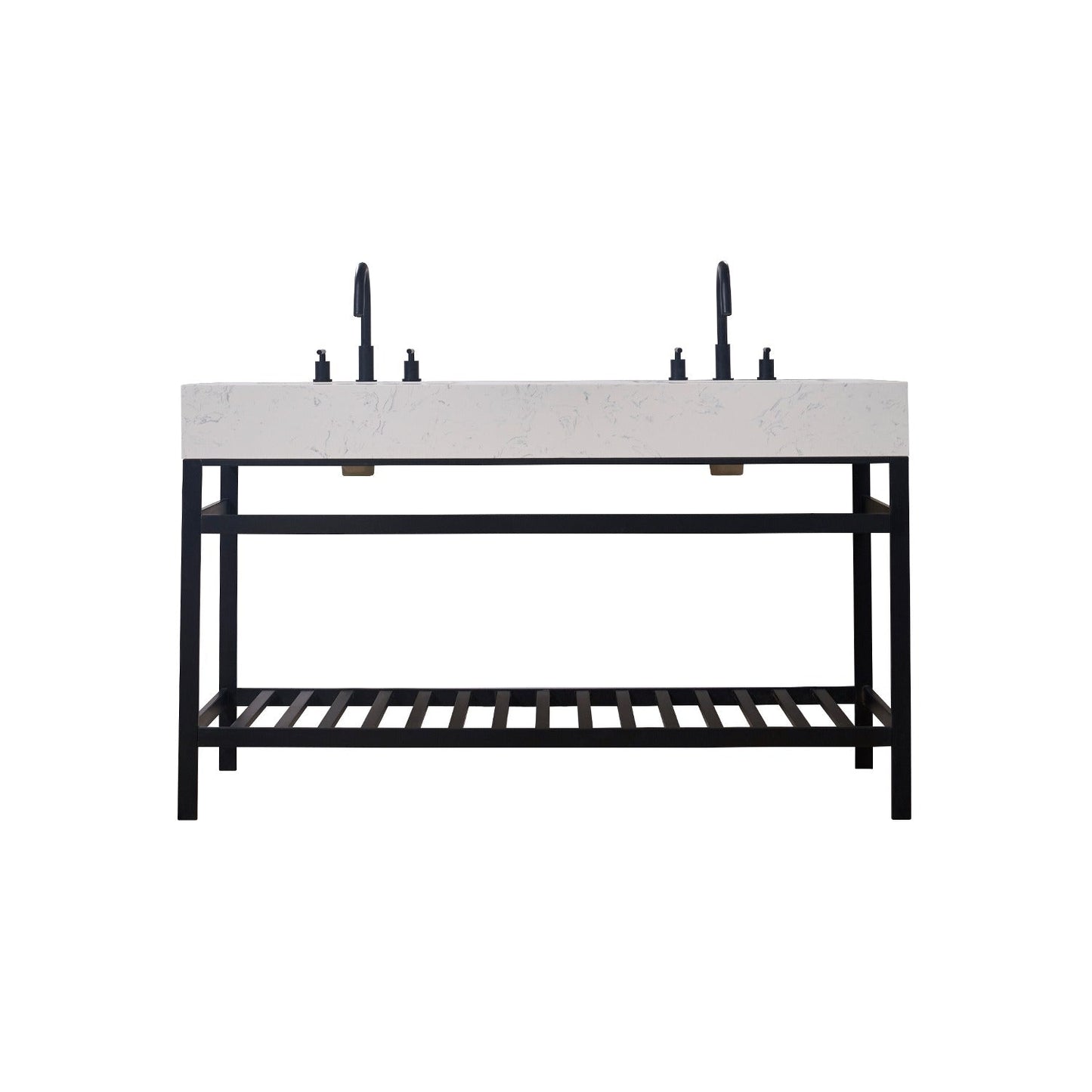 Altair Designs 60" double vanity with top - 68060-AWAP-MB-NM