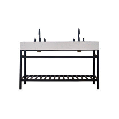 Altair Designs 60" double vanity with top - 68060-AWAP-MB-NM
