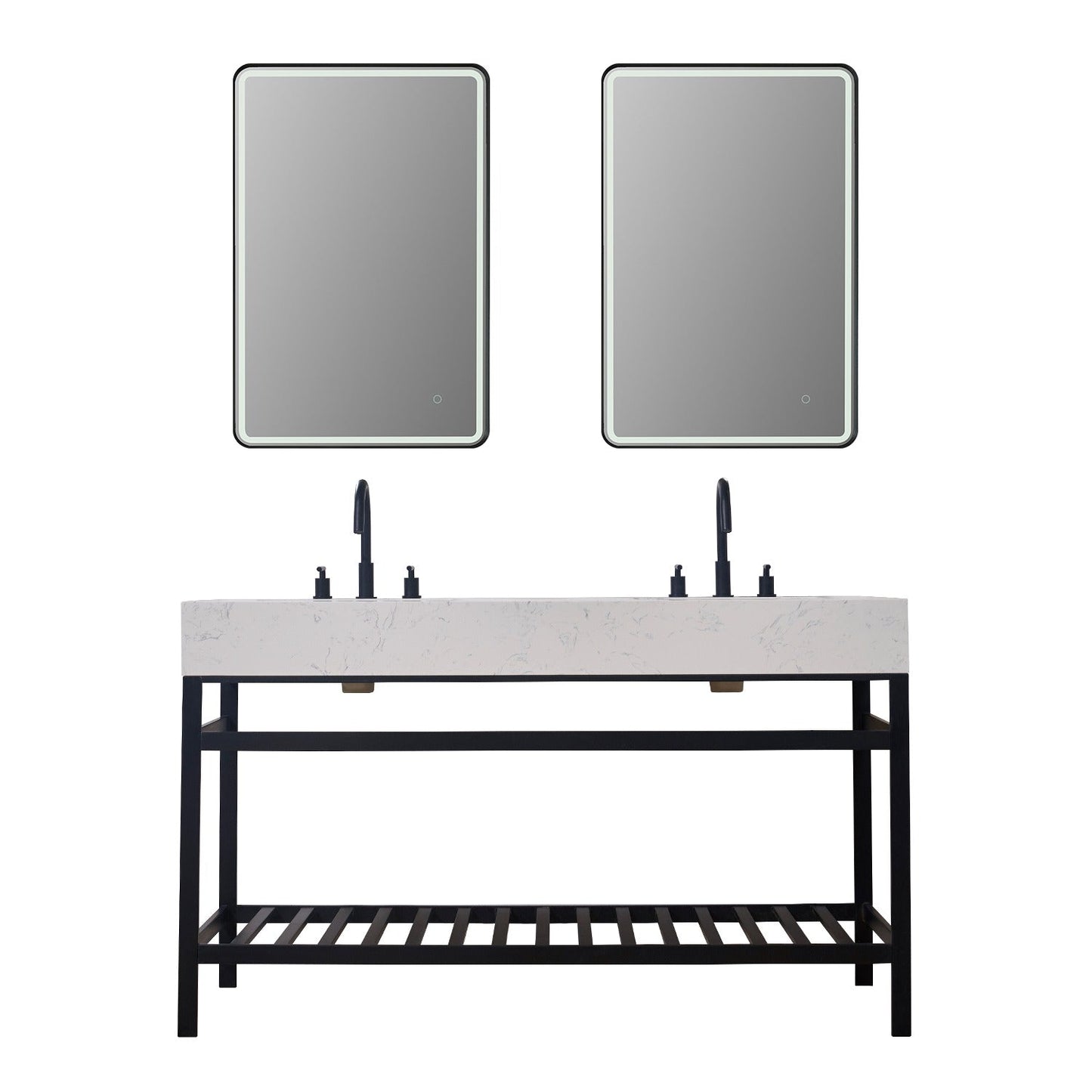 Altair Designs 60" double vanity with top - 68060-AWAP-MB-NM