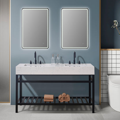 Altair Designs 60" double vanity with top - 68060-AWAP-MB-NM