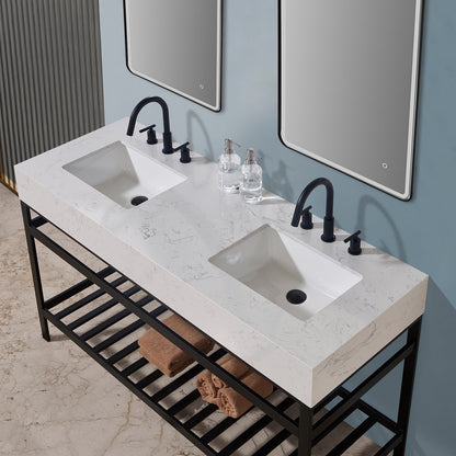 Altair Designs 60" double vanity with top - 68060-AWAP-MB-NM
