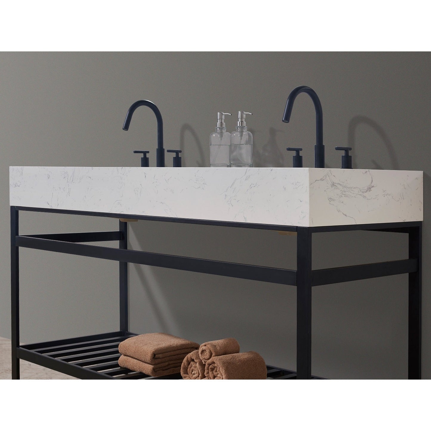 Altair Designs 60" double vanity with top - 68060-AWAP-MB-NM