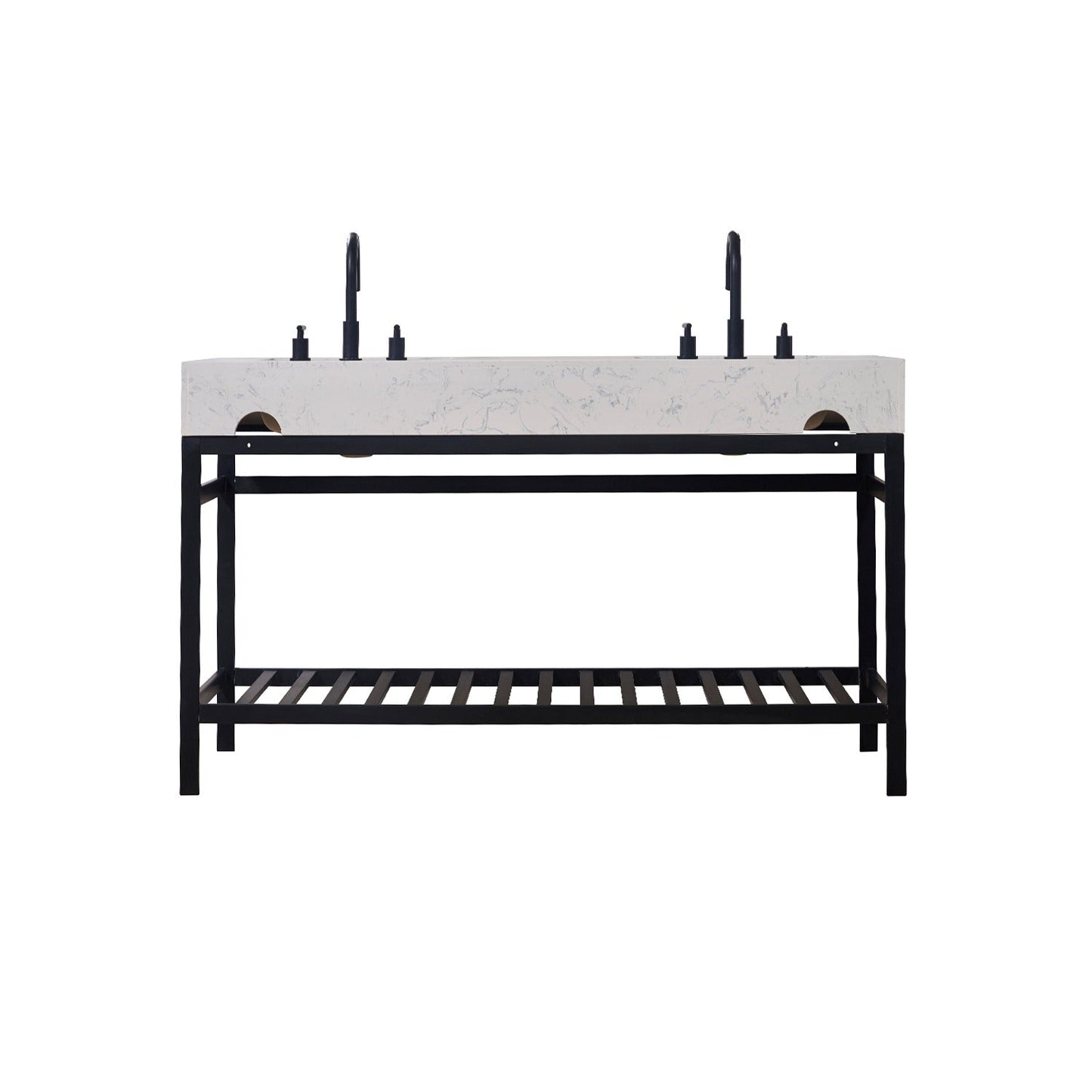 Altair Designs 60" double vanity with top - 68060-AWAP-MB-NM