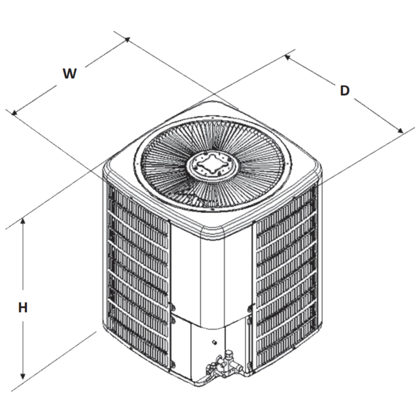 Goodman - 3 Ton/36,000 BTU Multi-Family Air Conditioner Condenser - SEER2 14.3 - Single Stage - R32 - GLXS4MA3610