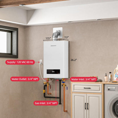 Mizudo CF170 Tankless Water Heater Natural Gas 7.5 GPM 170,000 BTU New - FDG-CF170AW-NG
