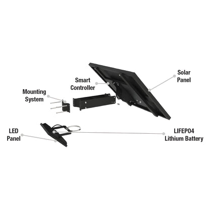 AVS Energy Solar LED Flood Light 30 Watt 4200 Lumens 5000K  - AVS-BLK-30W