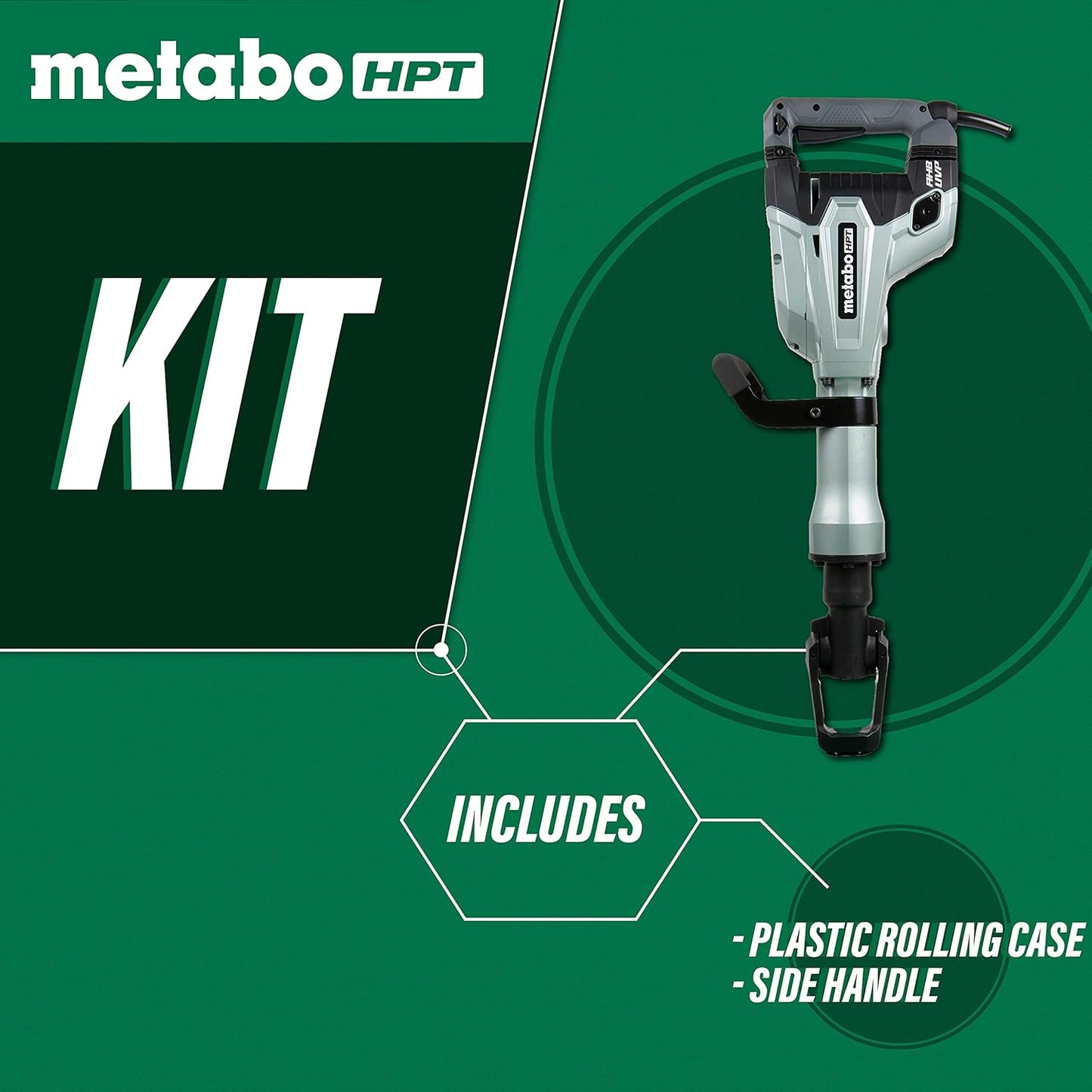 Metabo HPT Demolition Hammer | 1-1/8 In. Hex | Aluminum Housing Body  - H65SD3