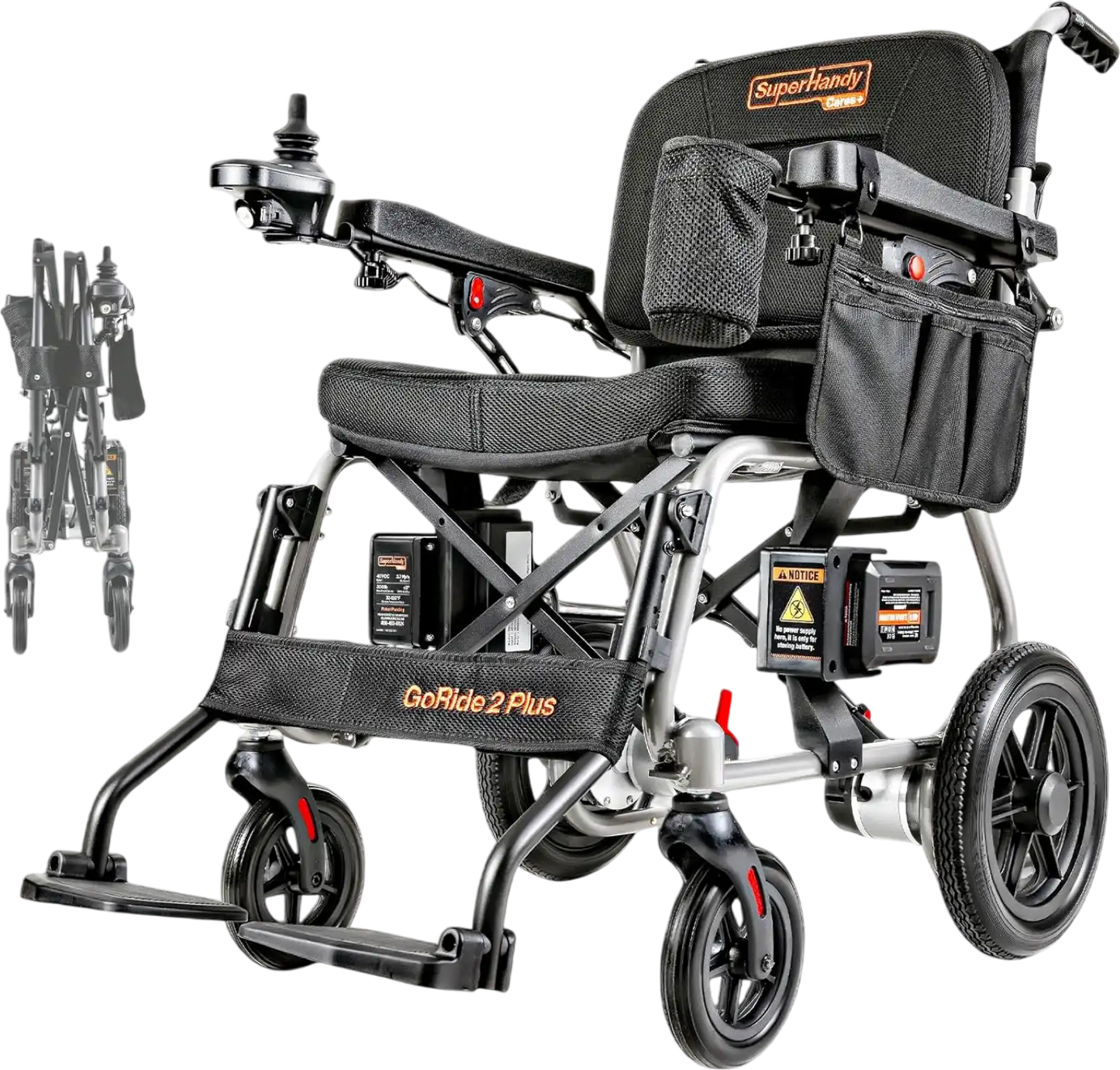 Super Handy GUT188 GoRide 2 Plus Electric Wheelchair Foldable Zero-Turn 3.7 MPH 4 Mile Range New - GUT188