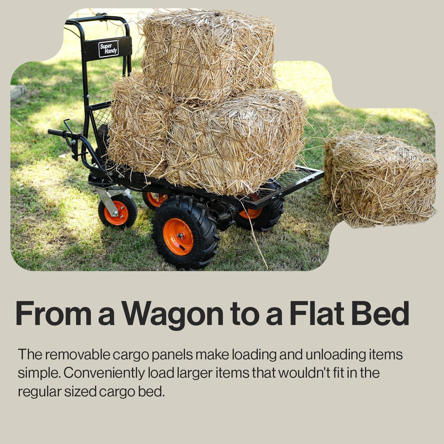 Super Handy GUO122 48V 2Ah 660 lb Working Capacity Electric Utility Power Wagon New - GUO122