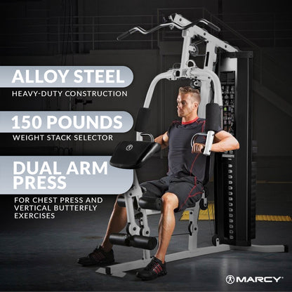 Marcy Dual-Functioning Upper Lower Body Fitness Workout 150-Pound Stack Home Gym - 84824