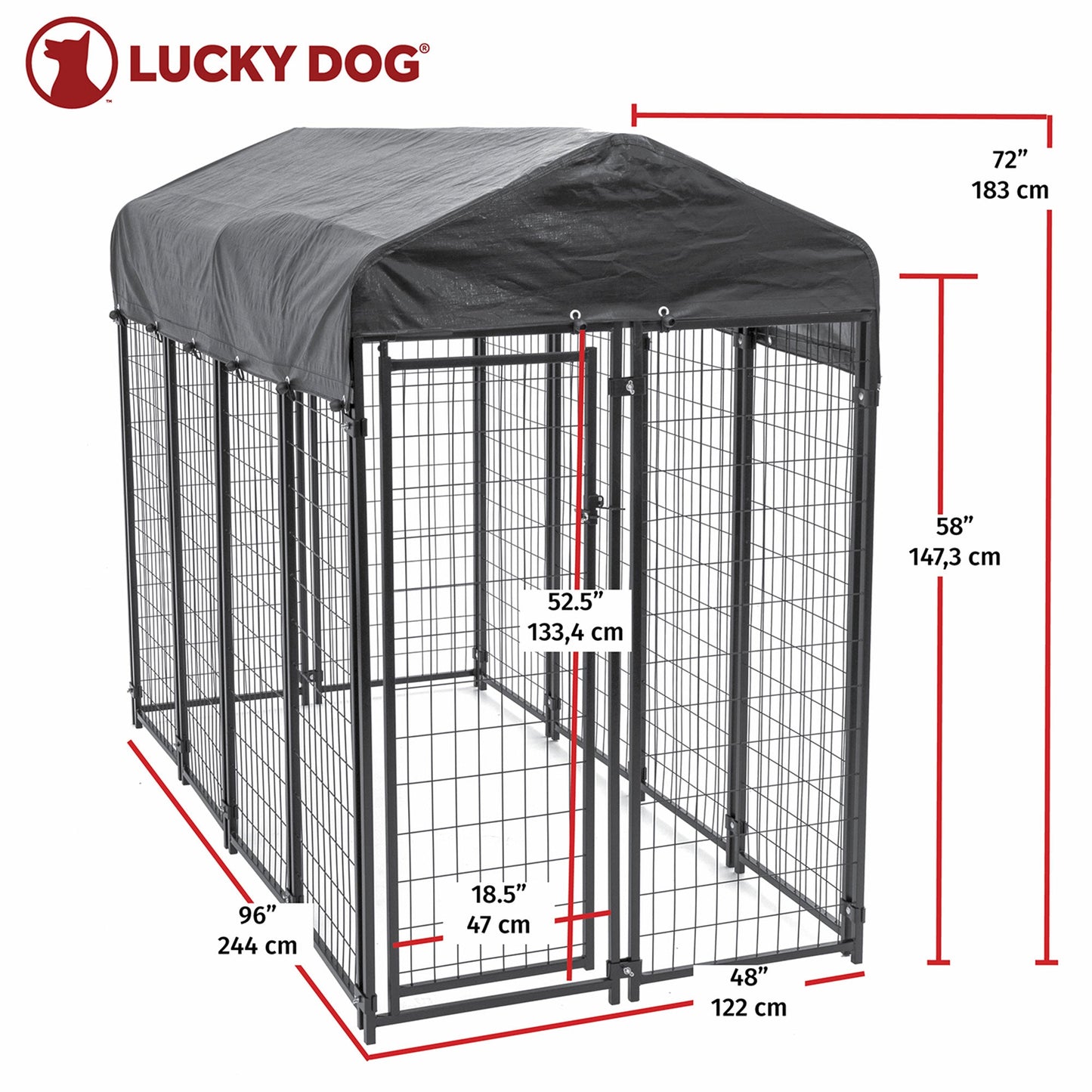 Lucky Dog Uptown Large Welded Kennel Dog Cage Fence Pen  - 108452