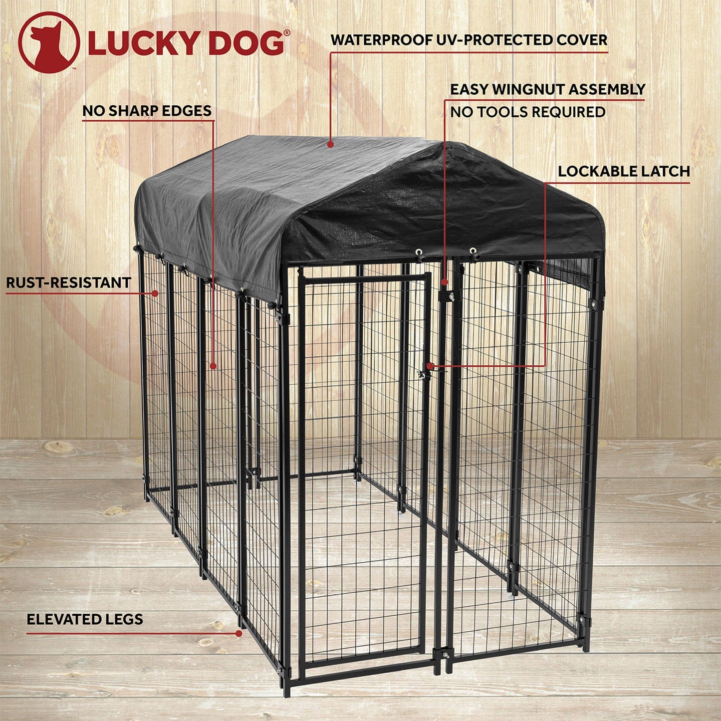 Lucky Dog Uptown Large Welded Kennel Heavy Duty Dog Cage Pen  - 93611
