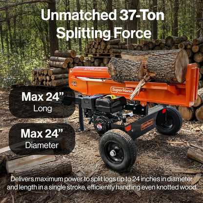 Super Handy GUT200 Log Splitter 37 Ton Full Beam Vertical/Horizontal 389cc Gas Towable New - GUT200
