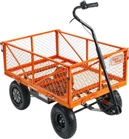 Super Handy GUO108 Electric Garden Cart Convertible Flatbed Utility Wagon 440 Lbs Load Capacity 5.7 Cu Ft New - GUO108