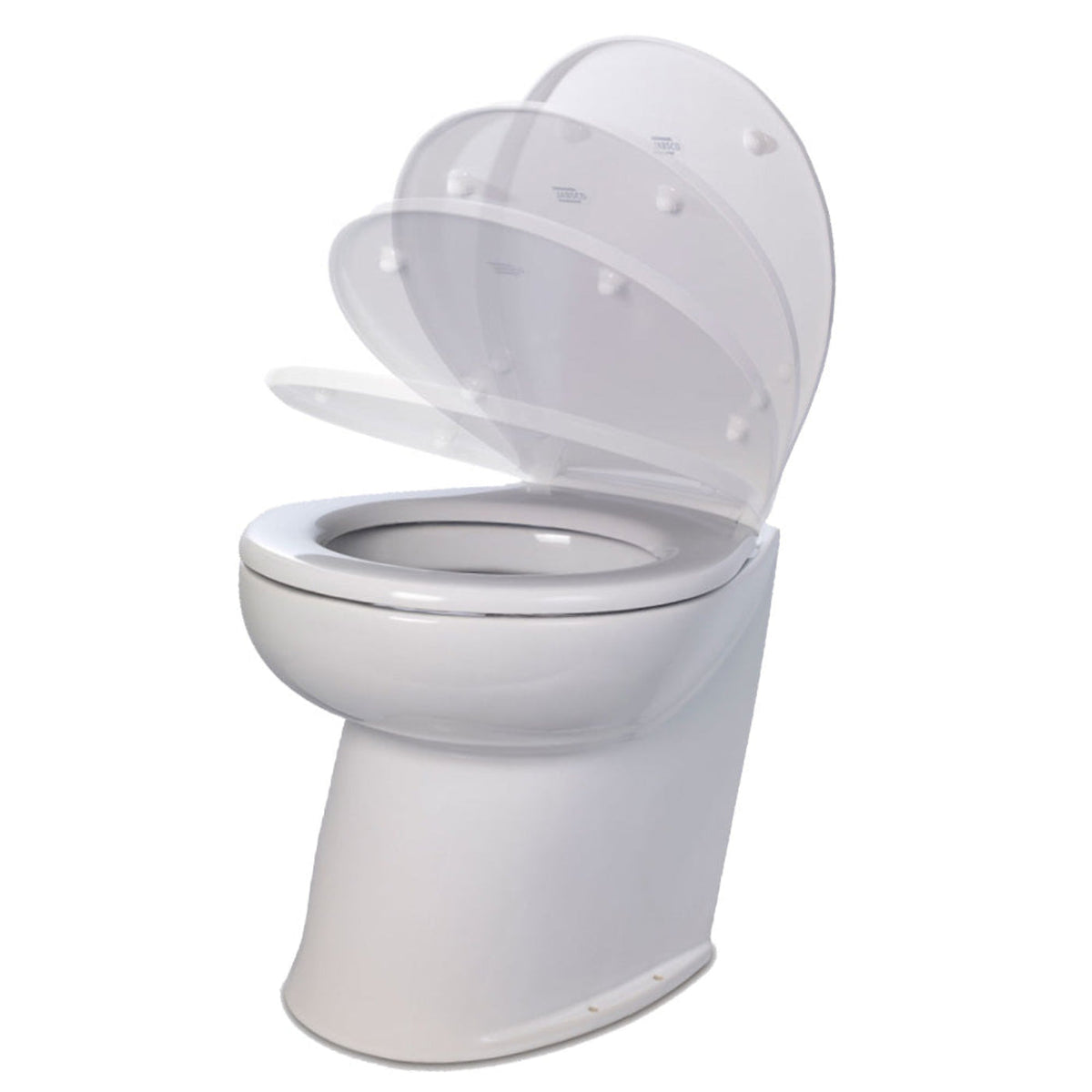 Jabsco Deluxe Flush 17" Angled Back 12V Freshwater Electric Marine Toilet w/Solenoid Valve  Soft Close Lid - CWR-98011