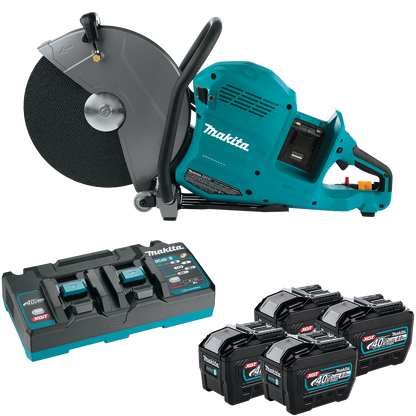 Makita 80V Max (40V Max X2) XGT Brushless 14 In. Power Cutter Kit with 4 Batteries, AFT, Electric Brake - GEC01PL4