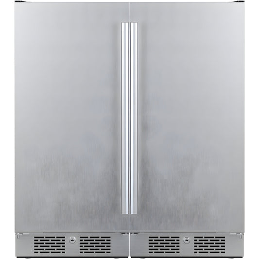 Avallon 30 Inch Wide 6.7 Cu. Ft. Built-In or Free Standing Side by Side Dual Compact Refrigerator - AFR152SSDUAL