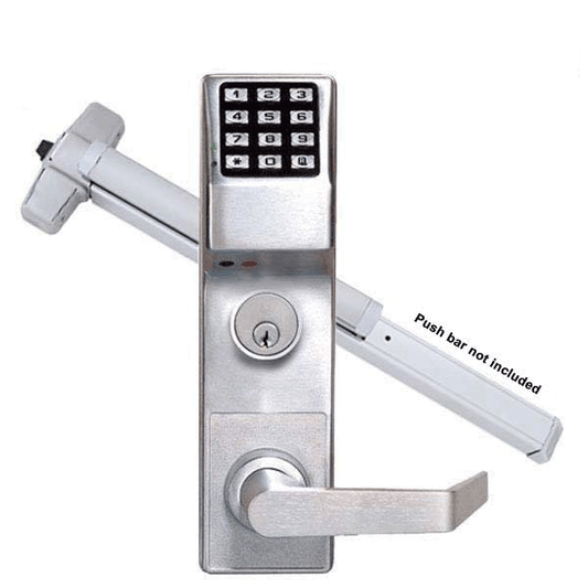 Alarm Lock Trilogy - ETDL27S1G - T2 Series Panic Exit Trim Keypad Digital Lock - 26D - Satin Chrome - Optional Prepping